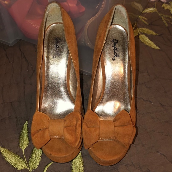 Qupid Shoes - Peep toe heels.